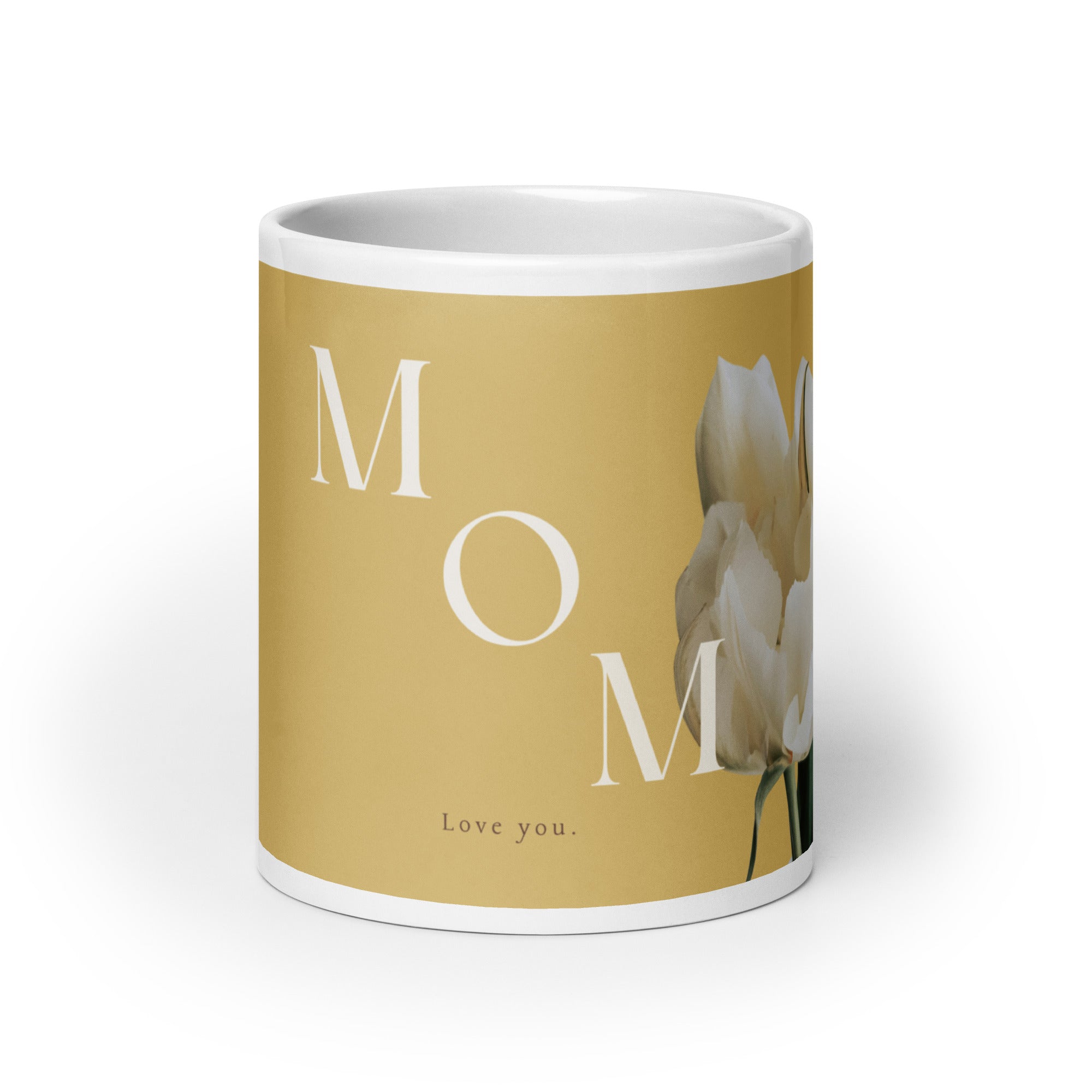 White glossy mug - love you Mom