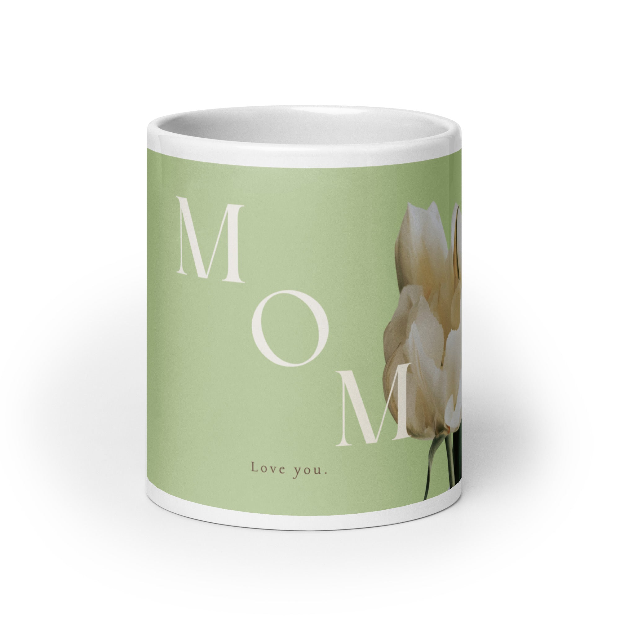 White glossy mug - love you Mom