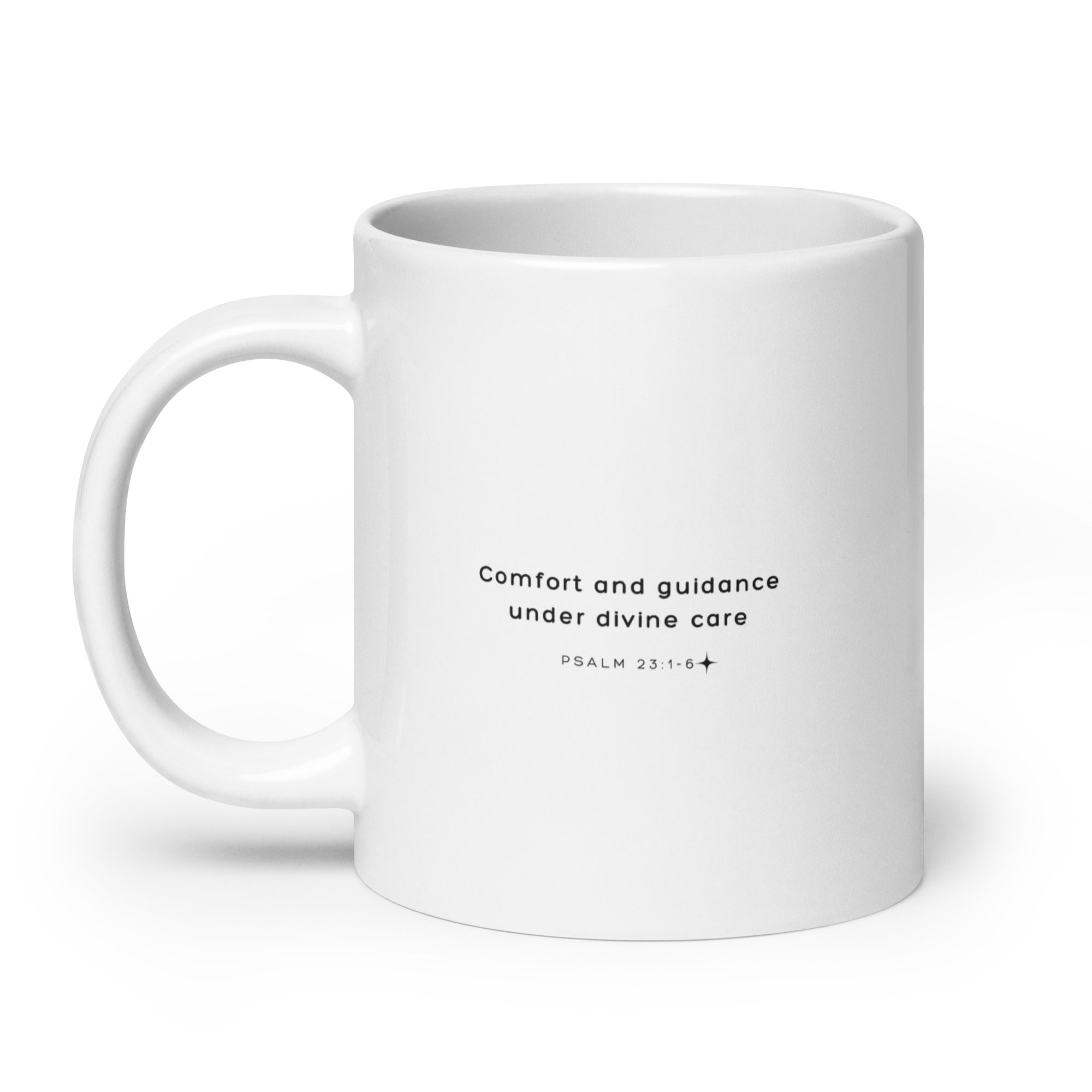 White glossy mug - Psalm 23:1-6