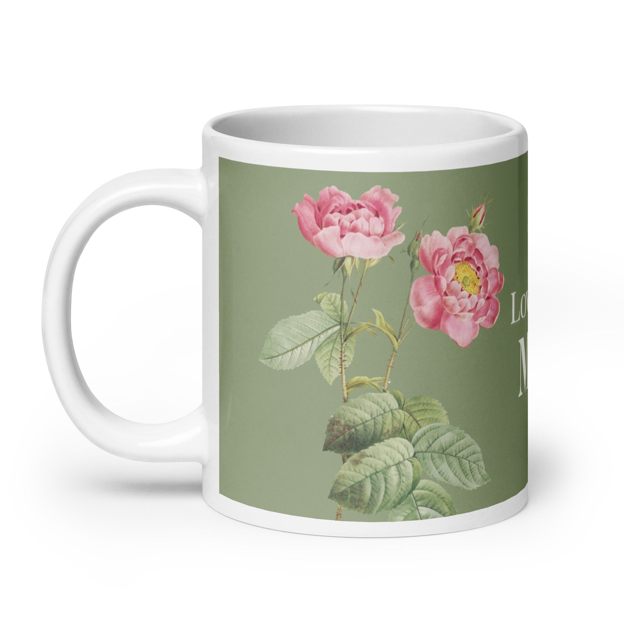 White glossy mug - love you Mom