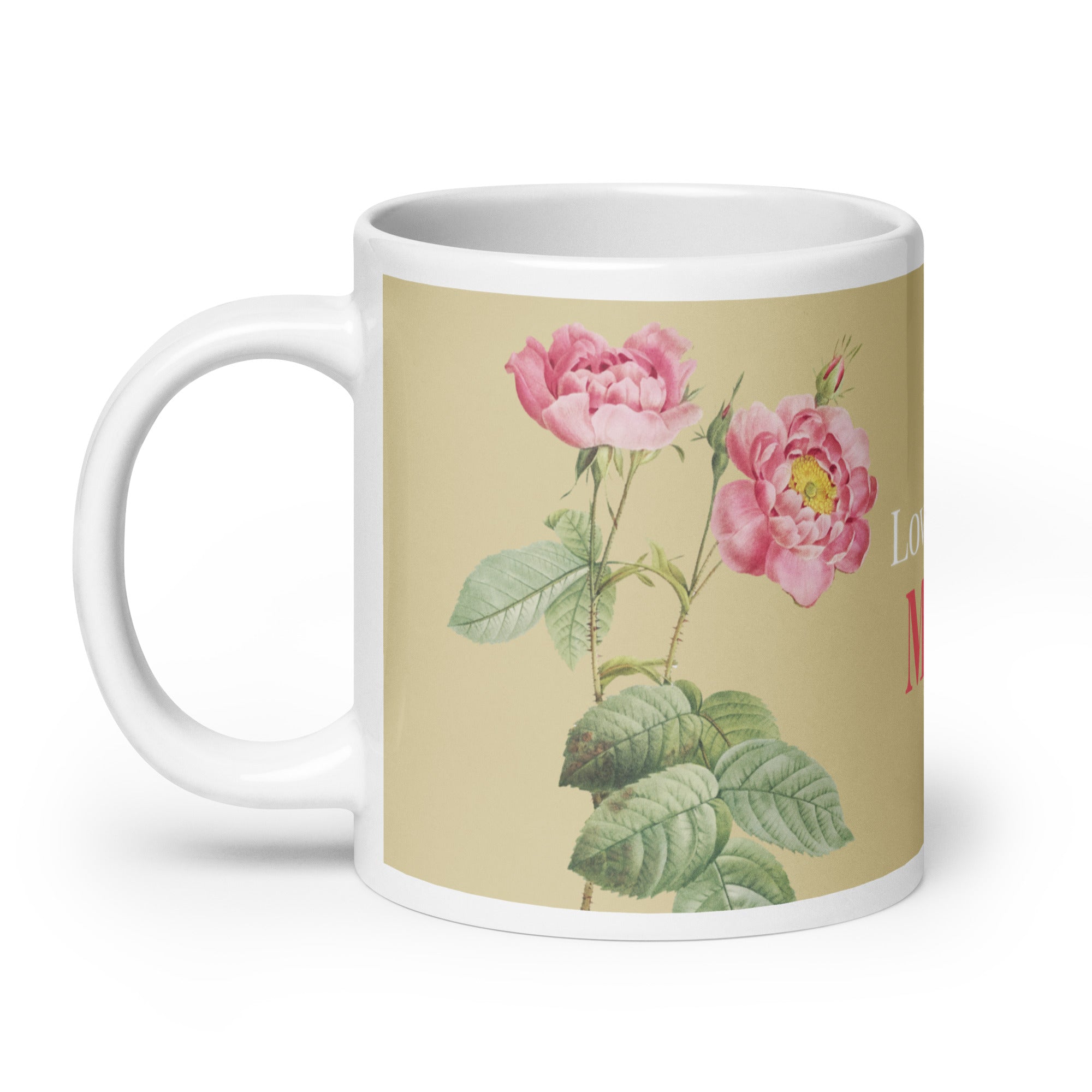 White glossy mug - love you Mom
