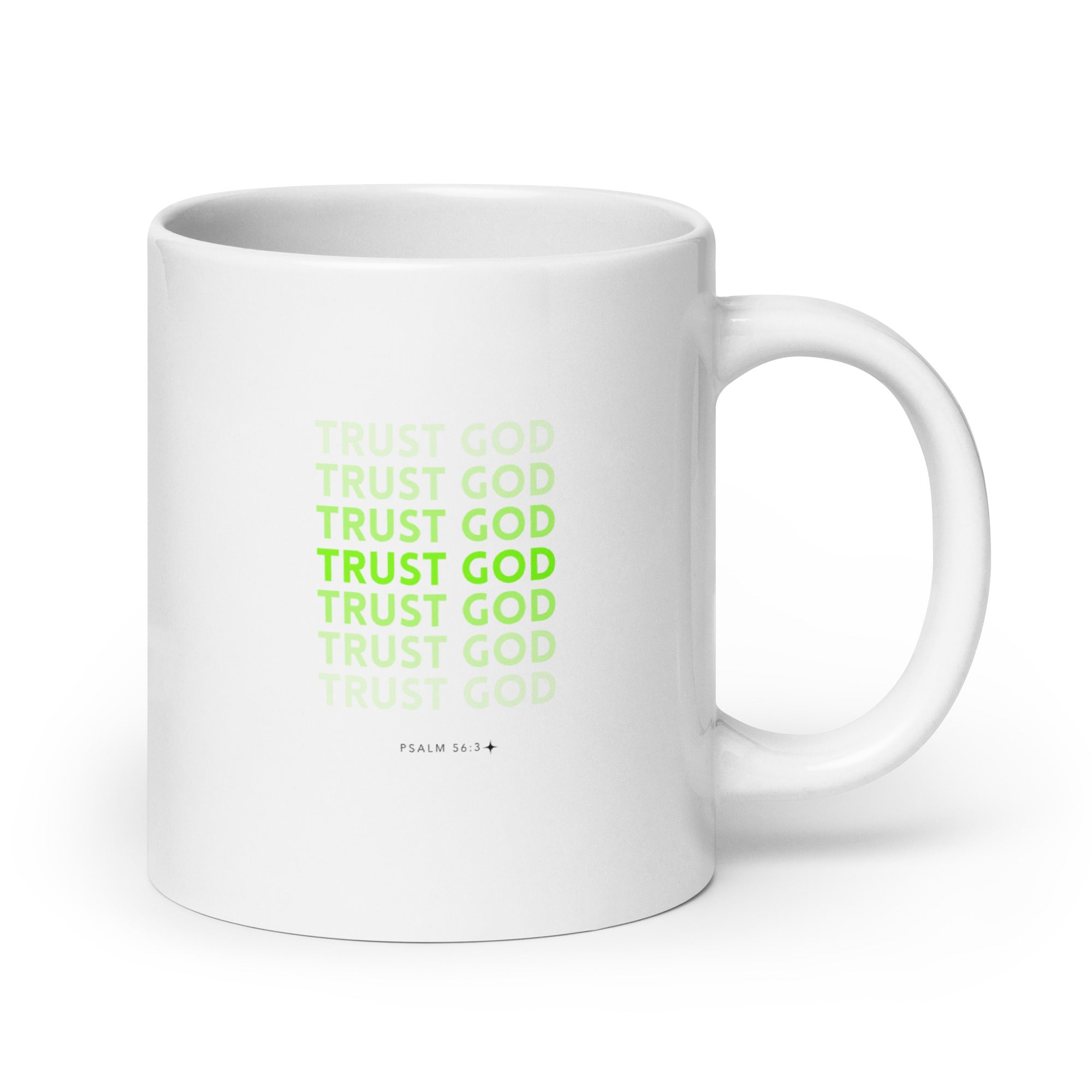 White glossy mug - Psalm 56:3
