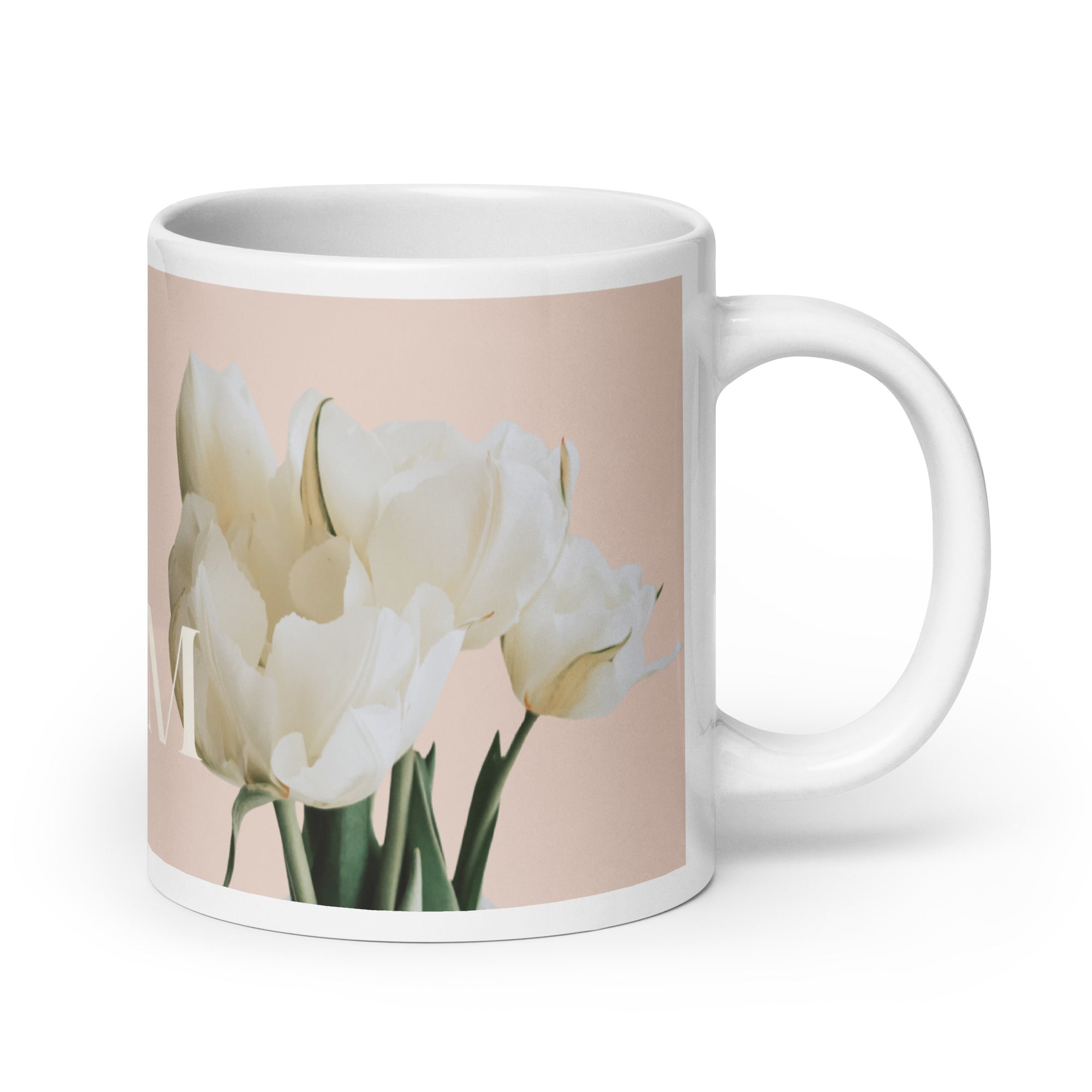 White glossy mug - love you Mom