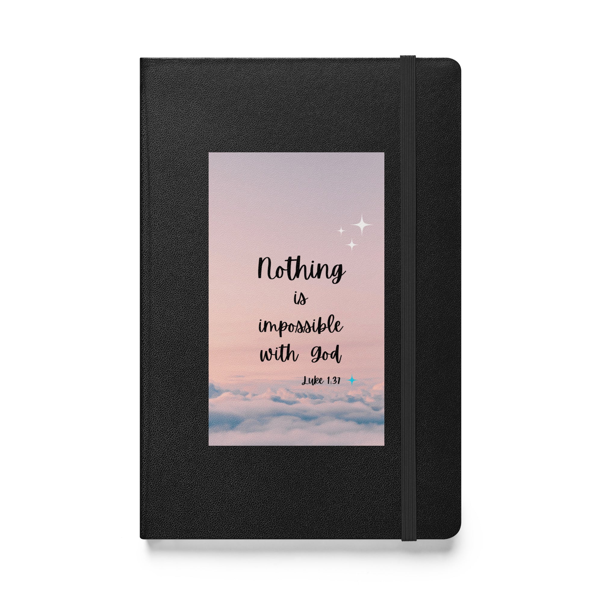 Hardcover bound notebook - Luke 1:37