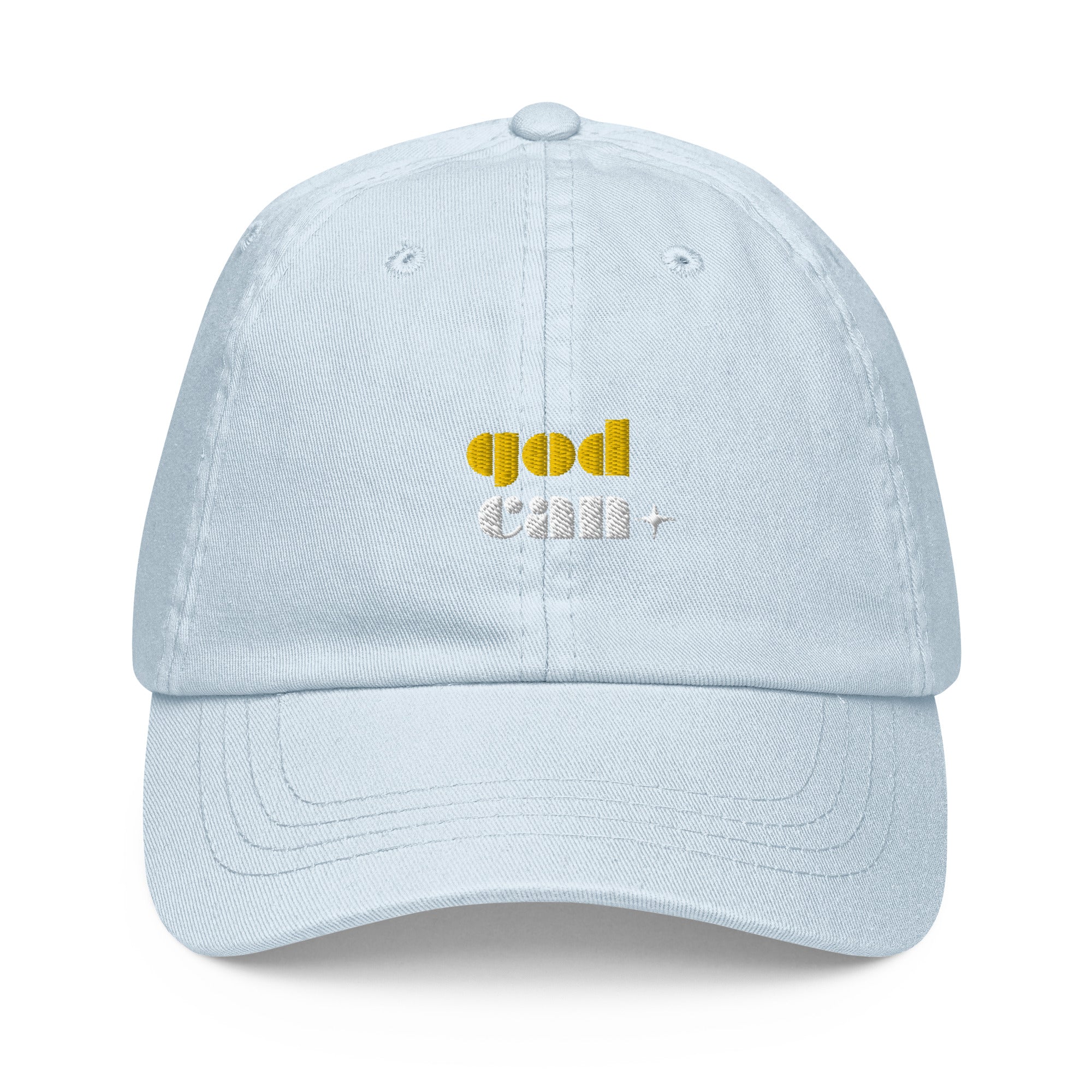 Embroidered pastel baseball hat - Matthew 19:26