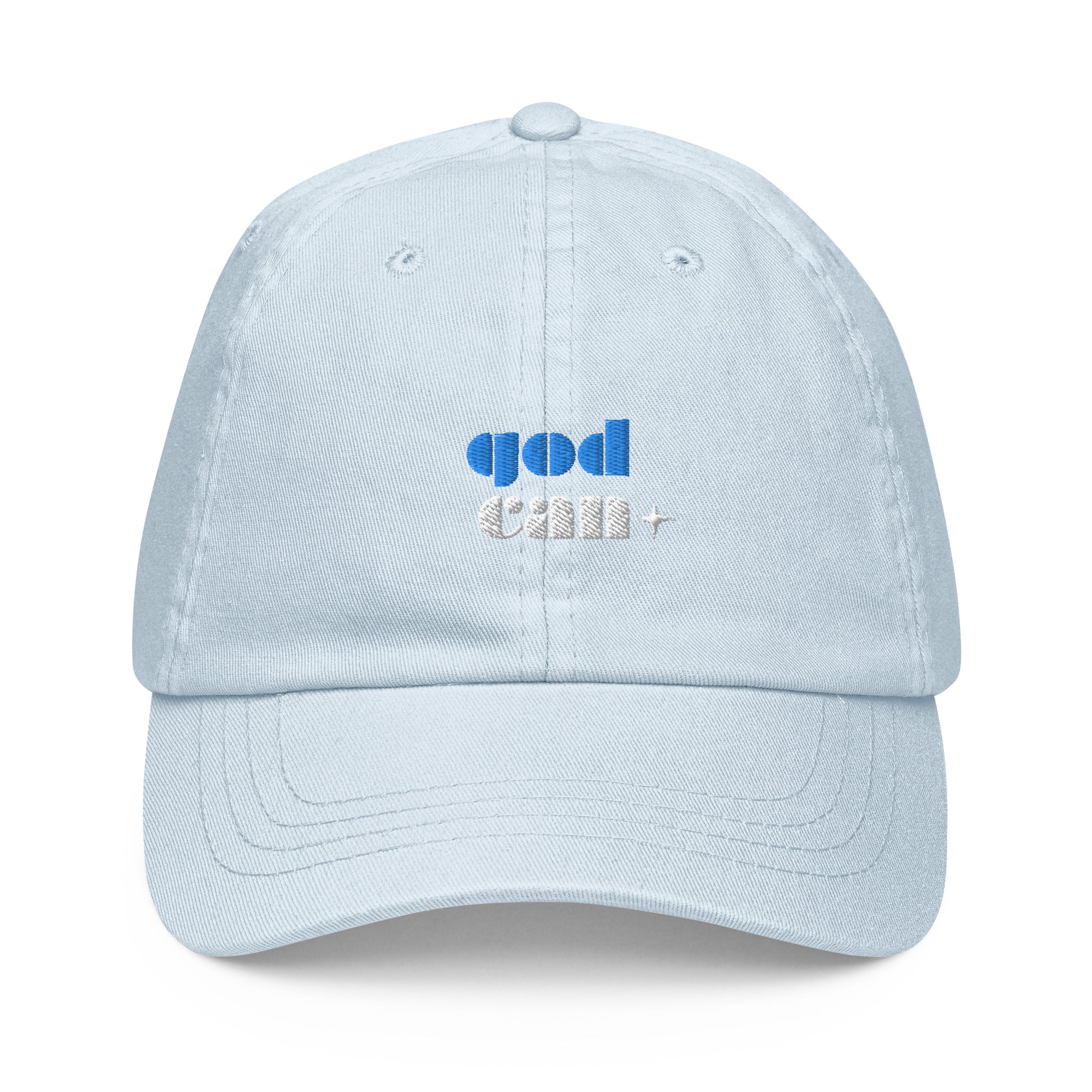 Embroidered pastel baseball hat - Matthew 19:26