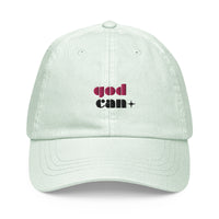 Embroidered pastel baseball hat - Matthew 19:26