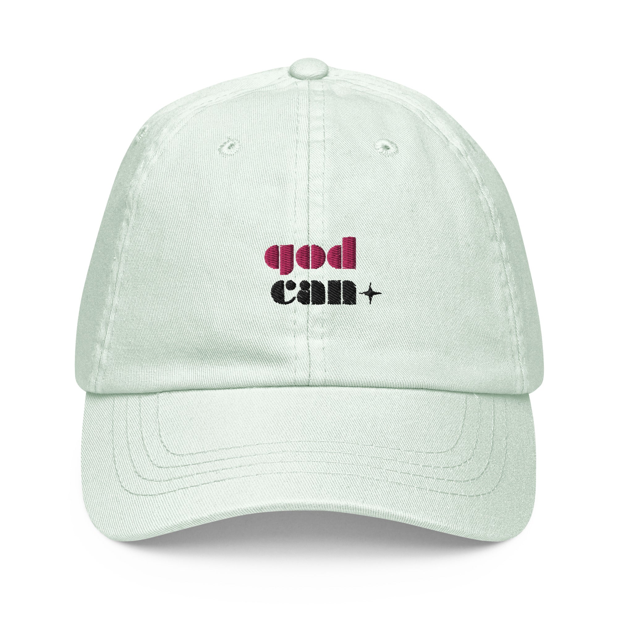 Embroidered pastel baseball hat - Matthew 19:26