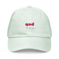 Embroidered pastel baseball hat - Matthew 19:26