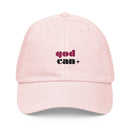 Embroidered pastel baseball hat - Matthew 19:26