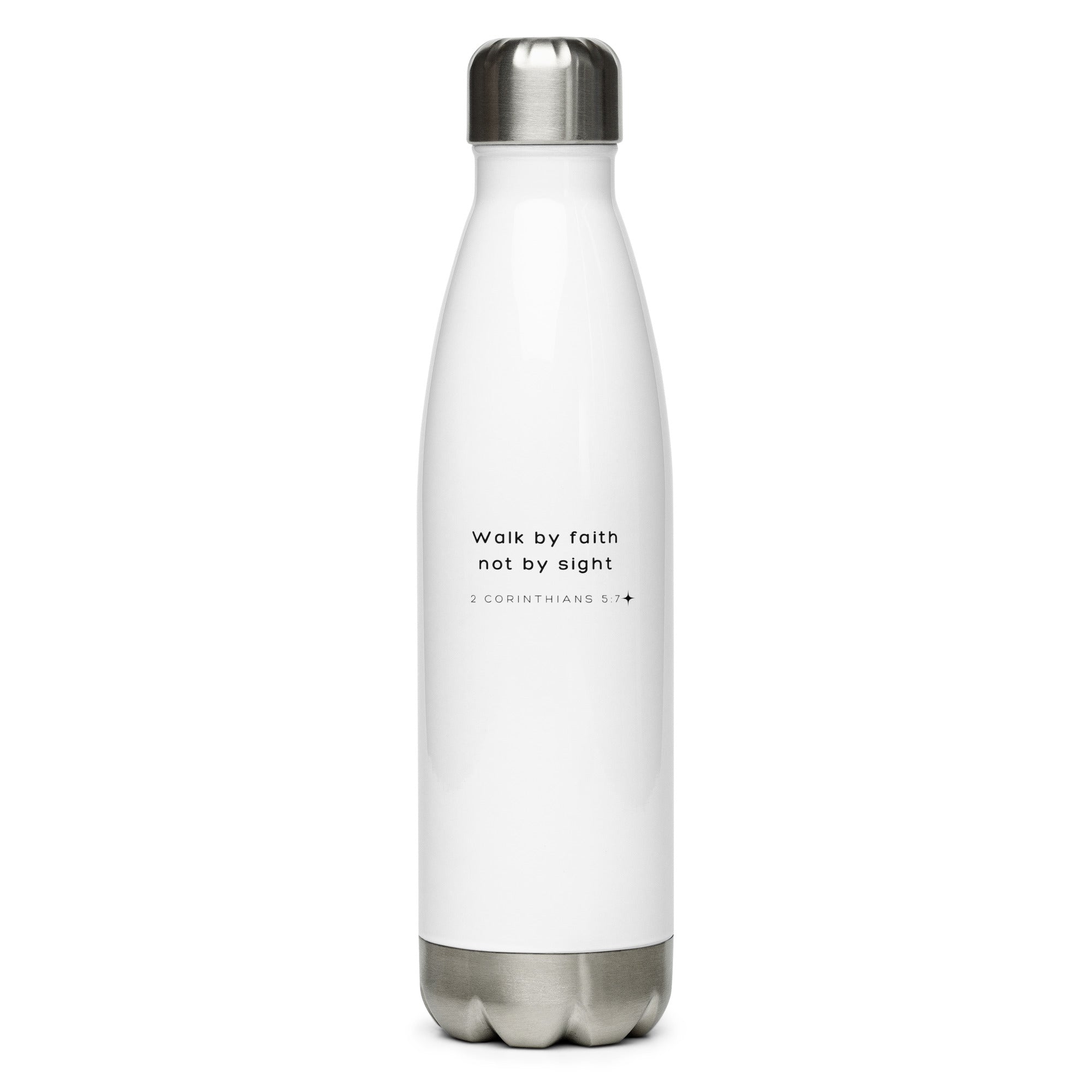 Stainless steel water bottle - 2 Corinthians 5:7