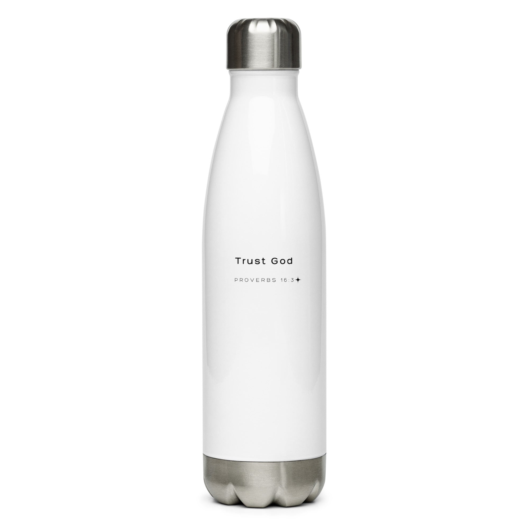 Stainless steel water bottle - Proverbs 16:3