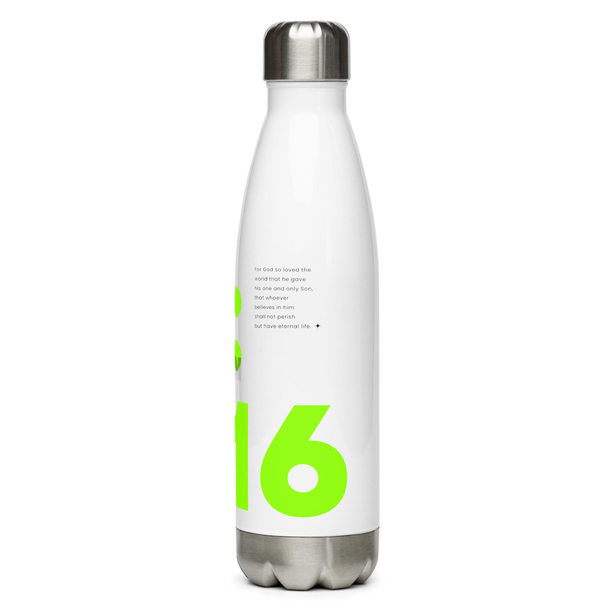 Stainless steel water bottle - John 3:16