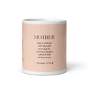 White glossy mug - Mother - Proverbs 31:25