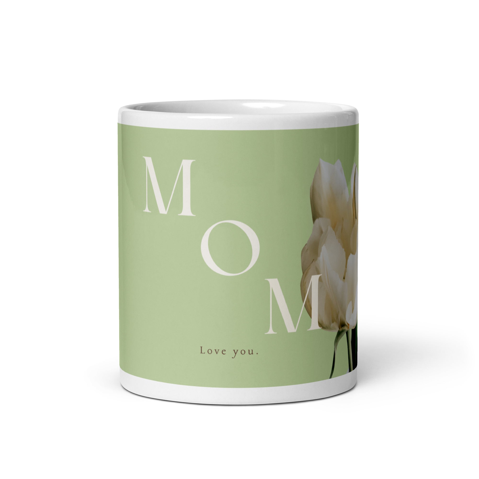 White glossy mug - love you Mom