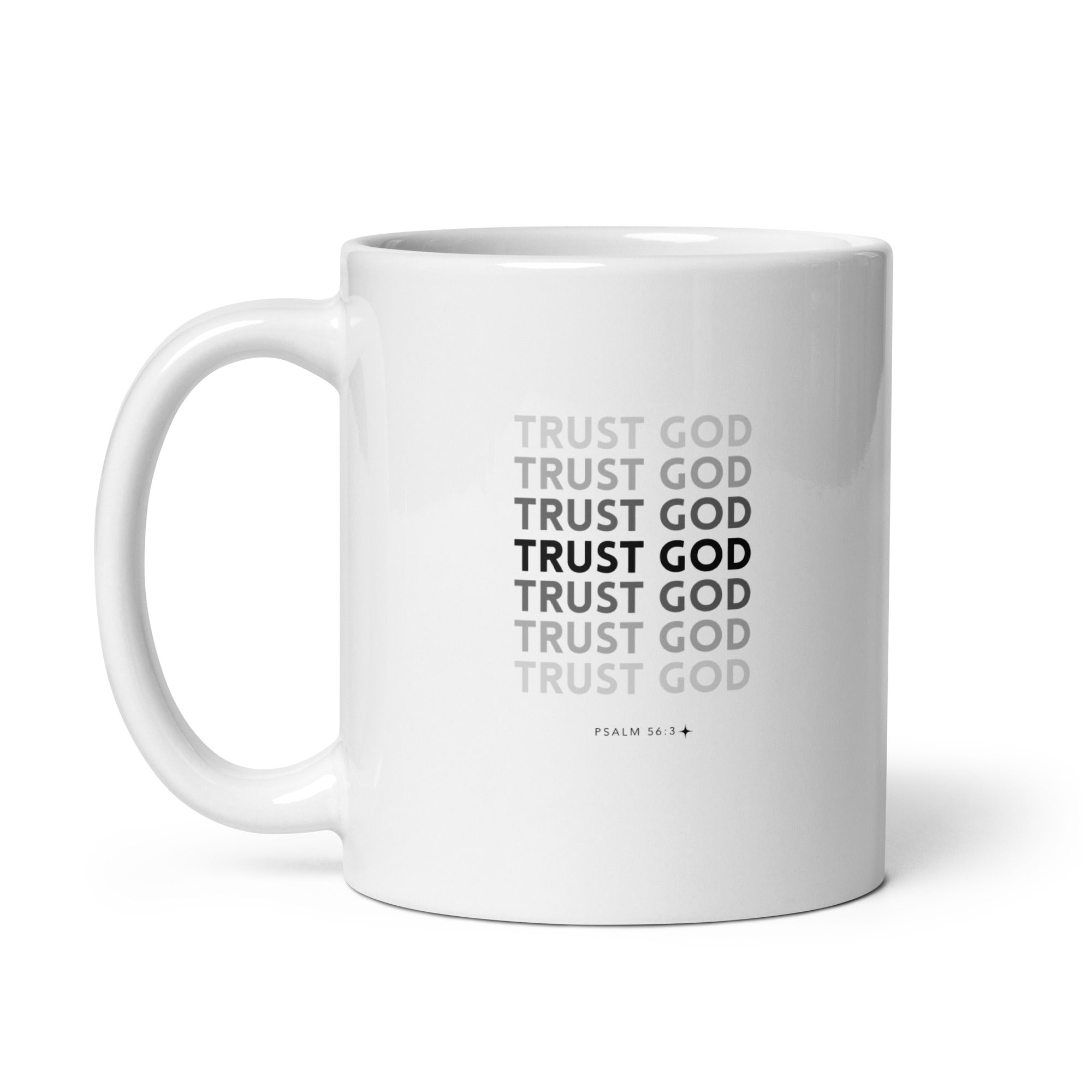 White glossy mug - Psalm 56:3