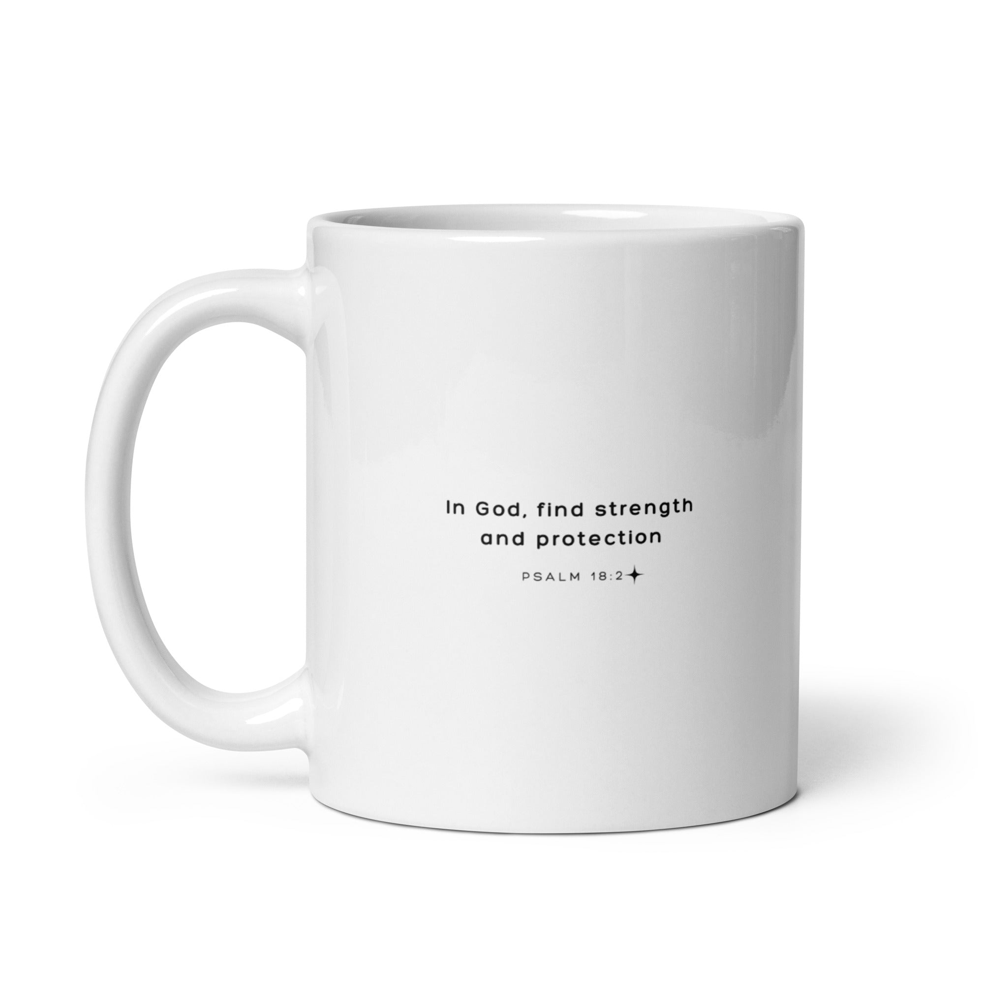 White glossy mug - Psalm 18:2