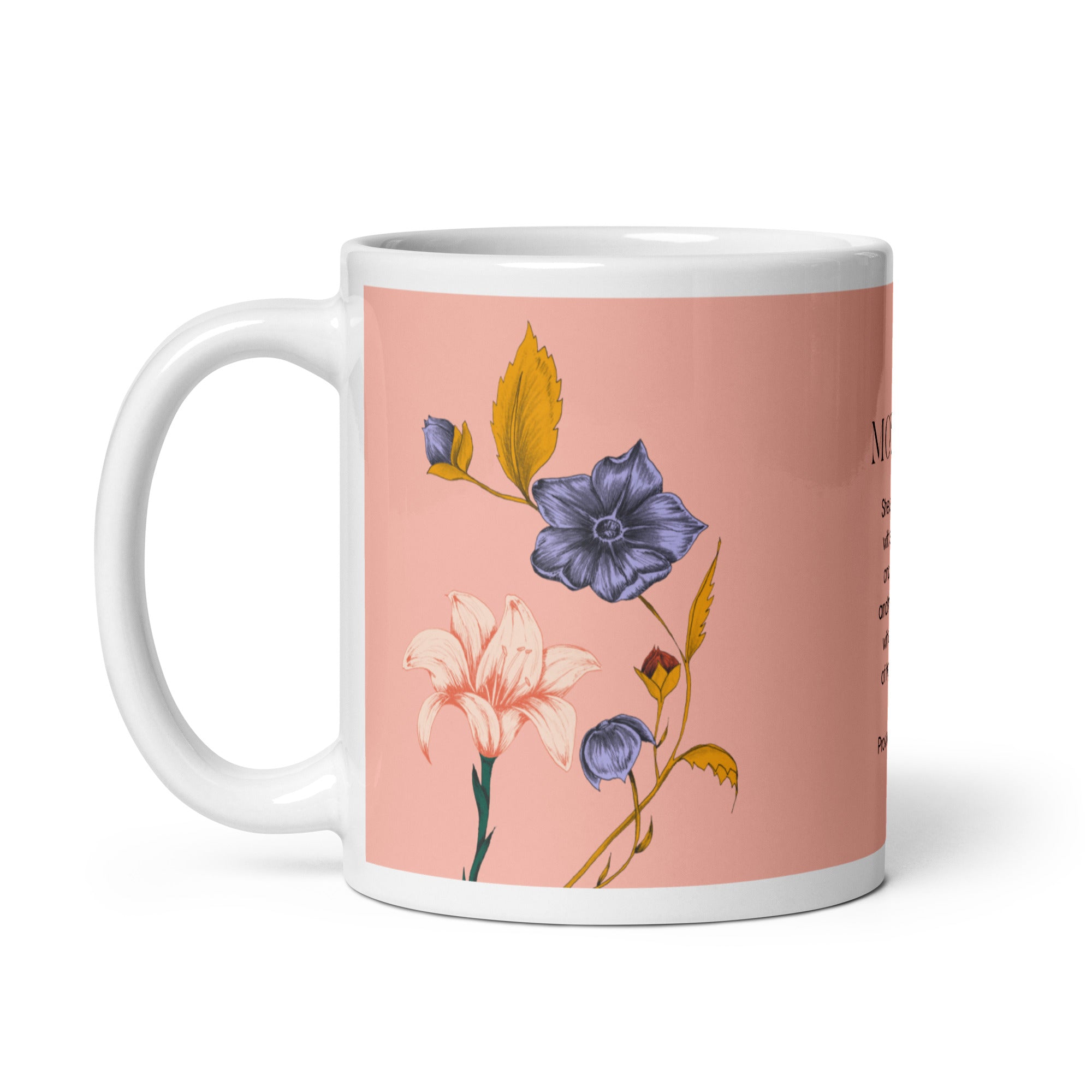 White glossy mug - Mother - Proverbs 31:25