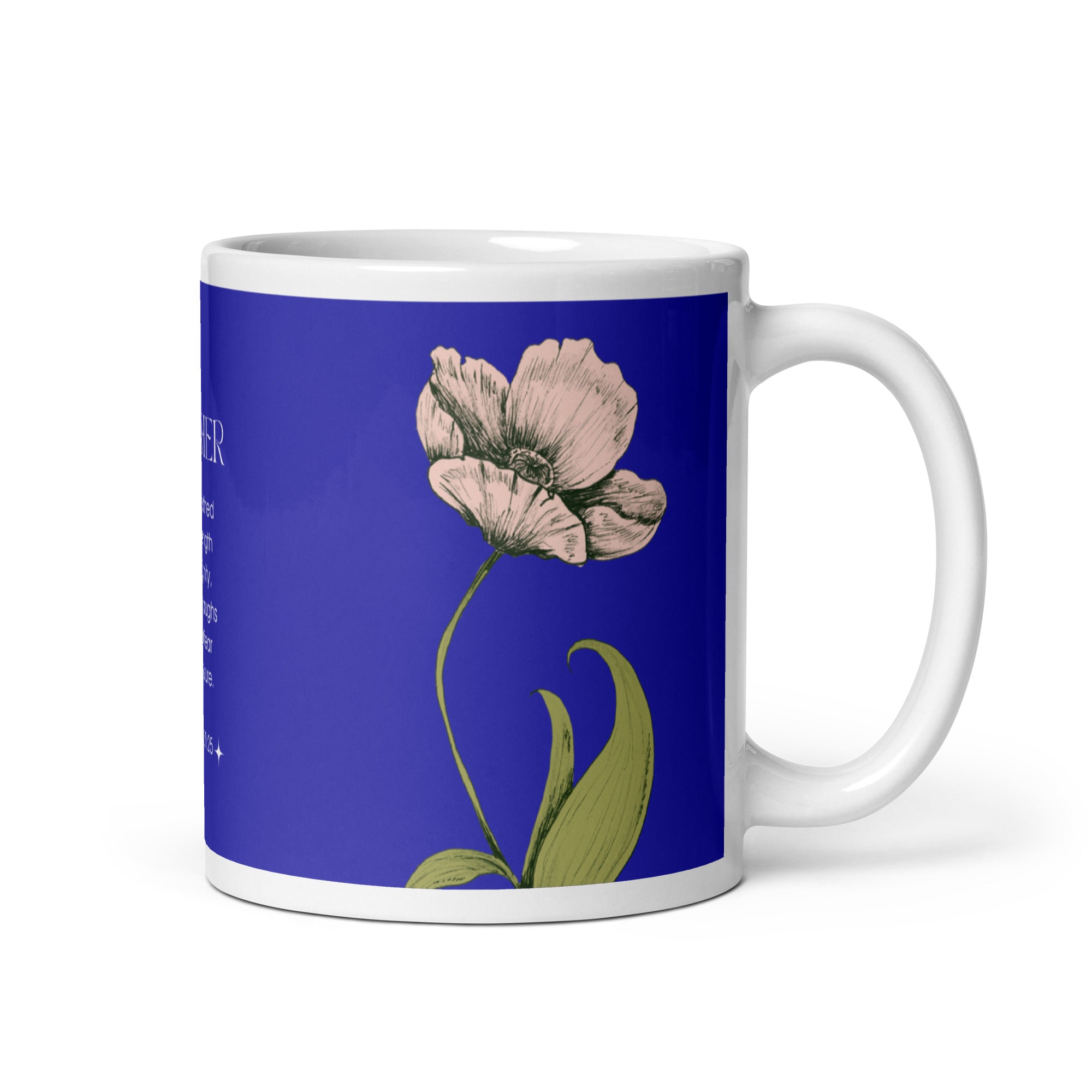 White glossy mug - Mother - Proverbs 31:25