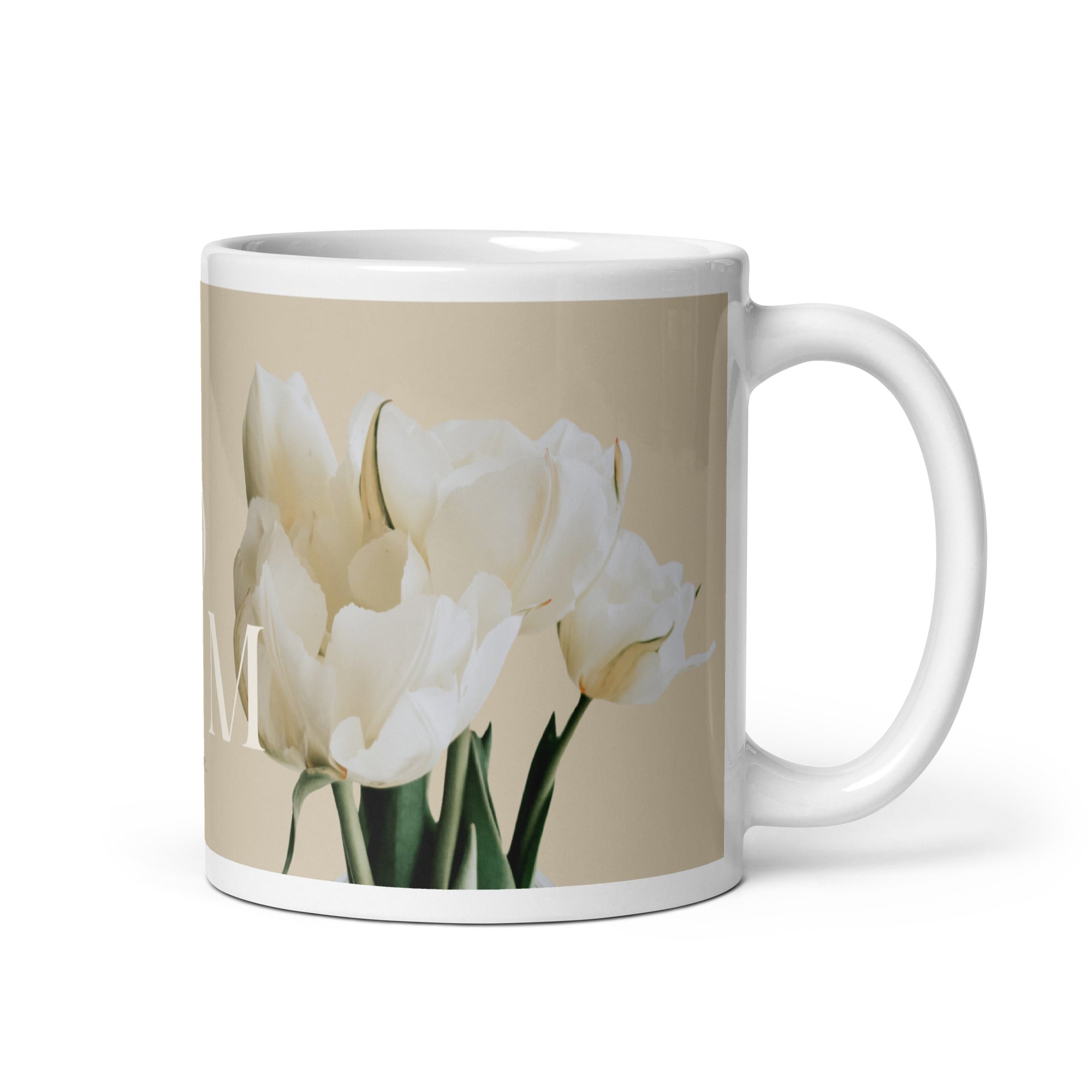 White glossy mug - love you Mom