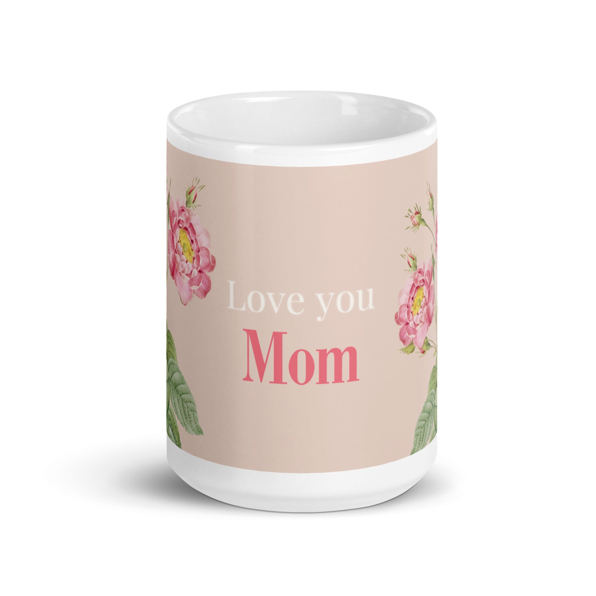 White glossy mug - love you Mom