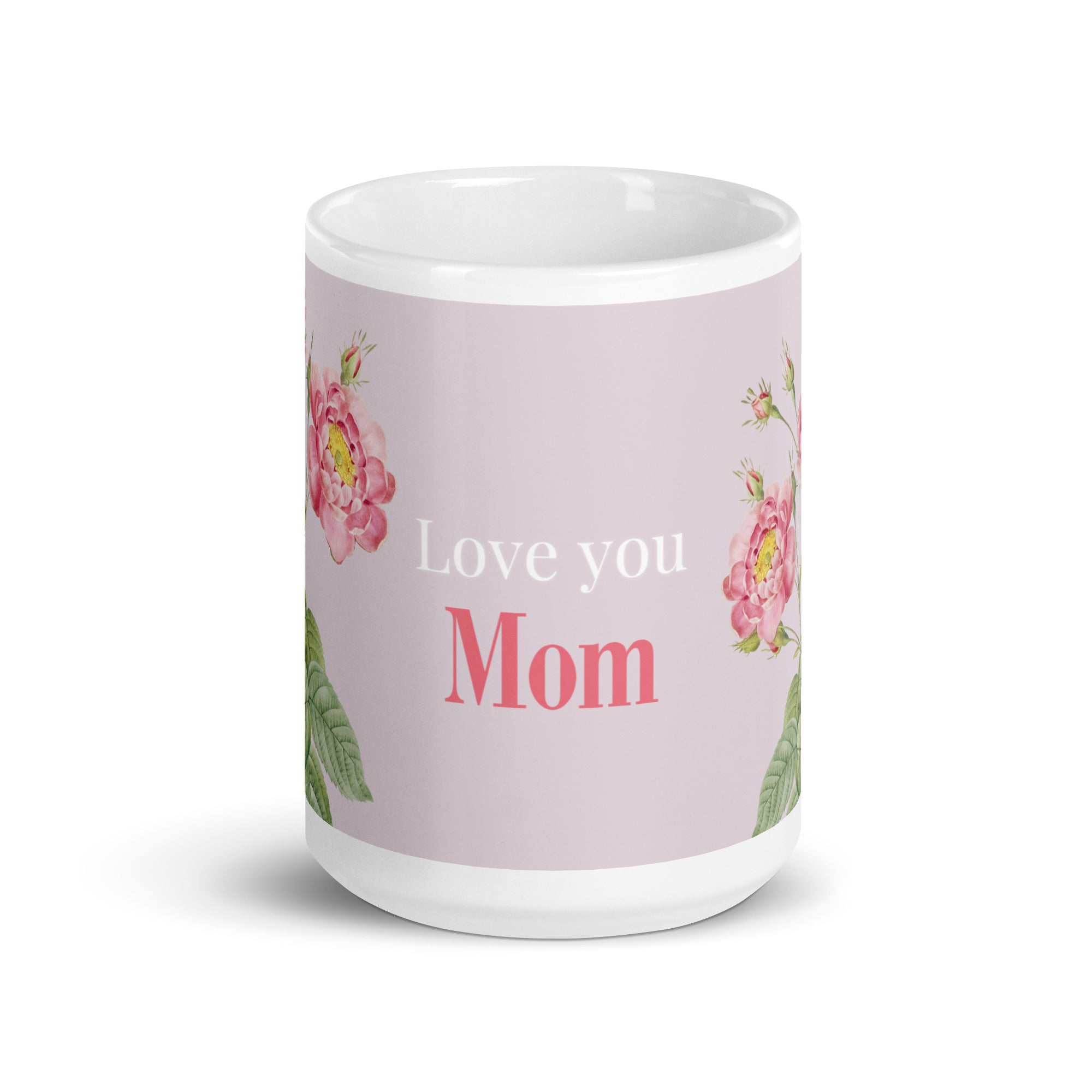 White glossy mug - love you Mom