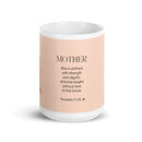 White glossy mug - Mother - Proverbs 31:25