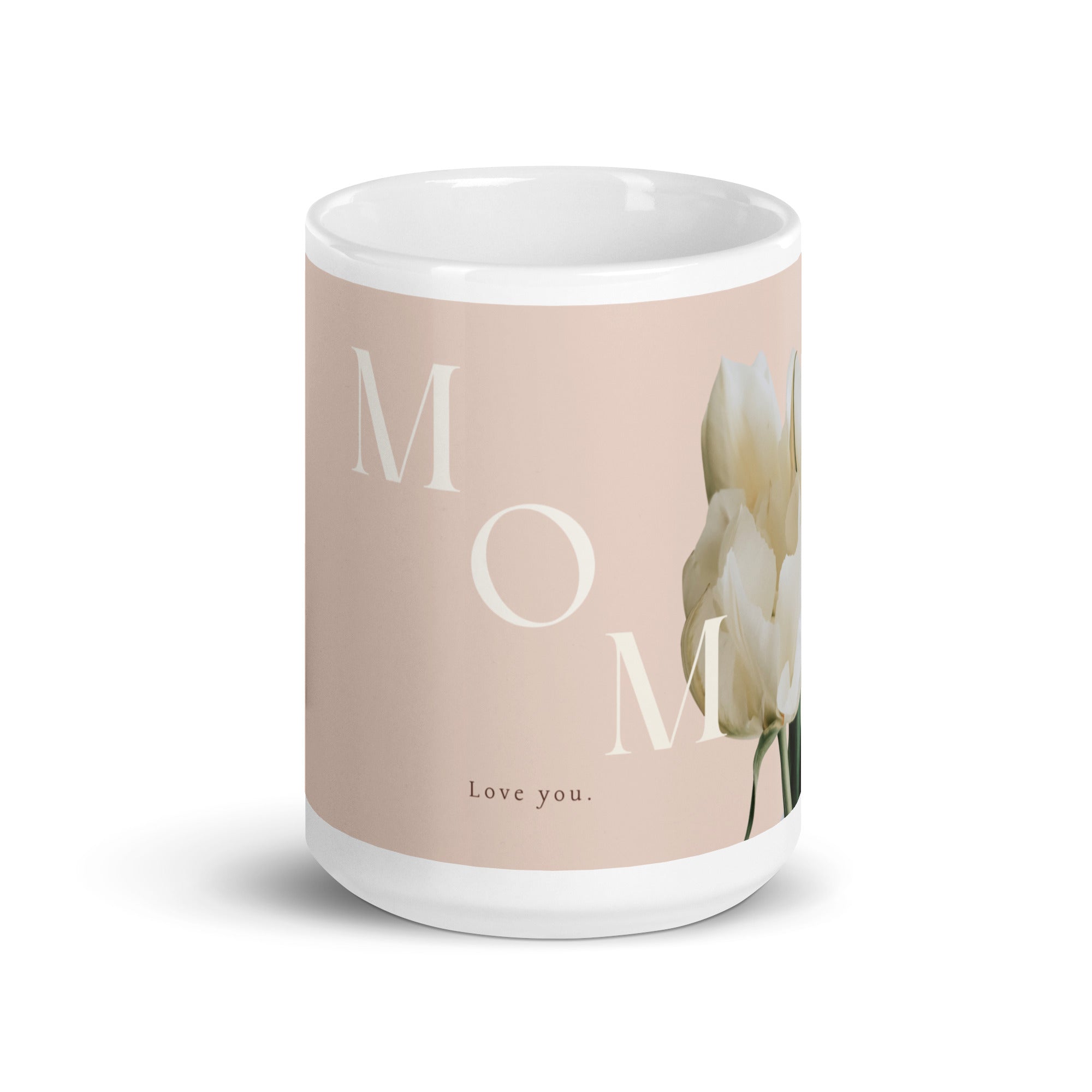 White glossy mug - love you Mom