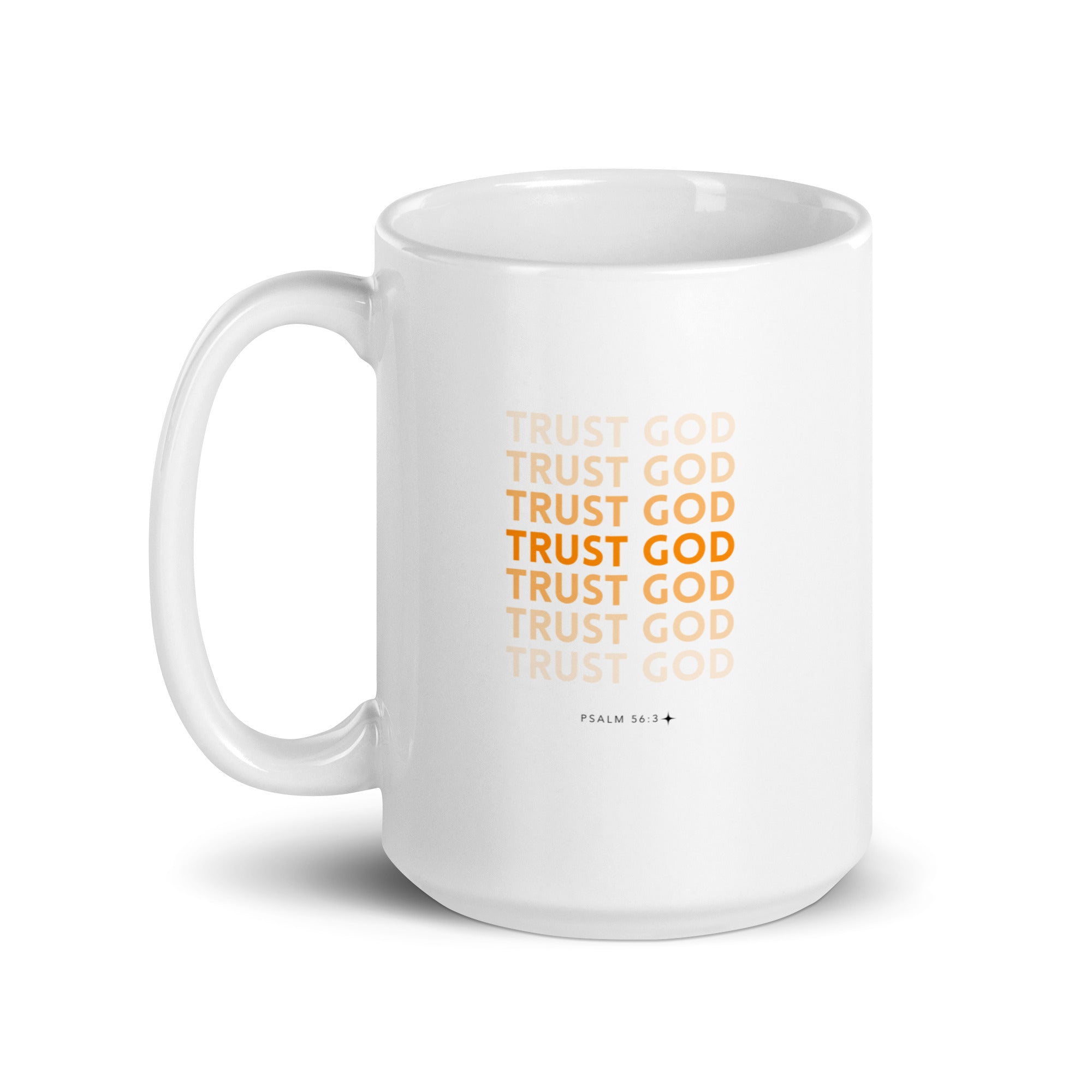 White glossy mug - Psalm 56:3