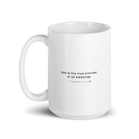 White glossy mug - 1 Timothy 6:17-19