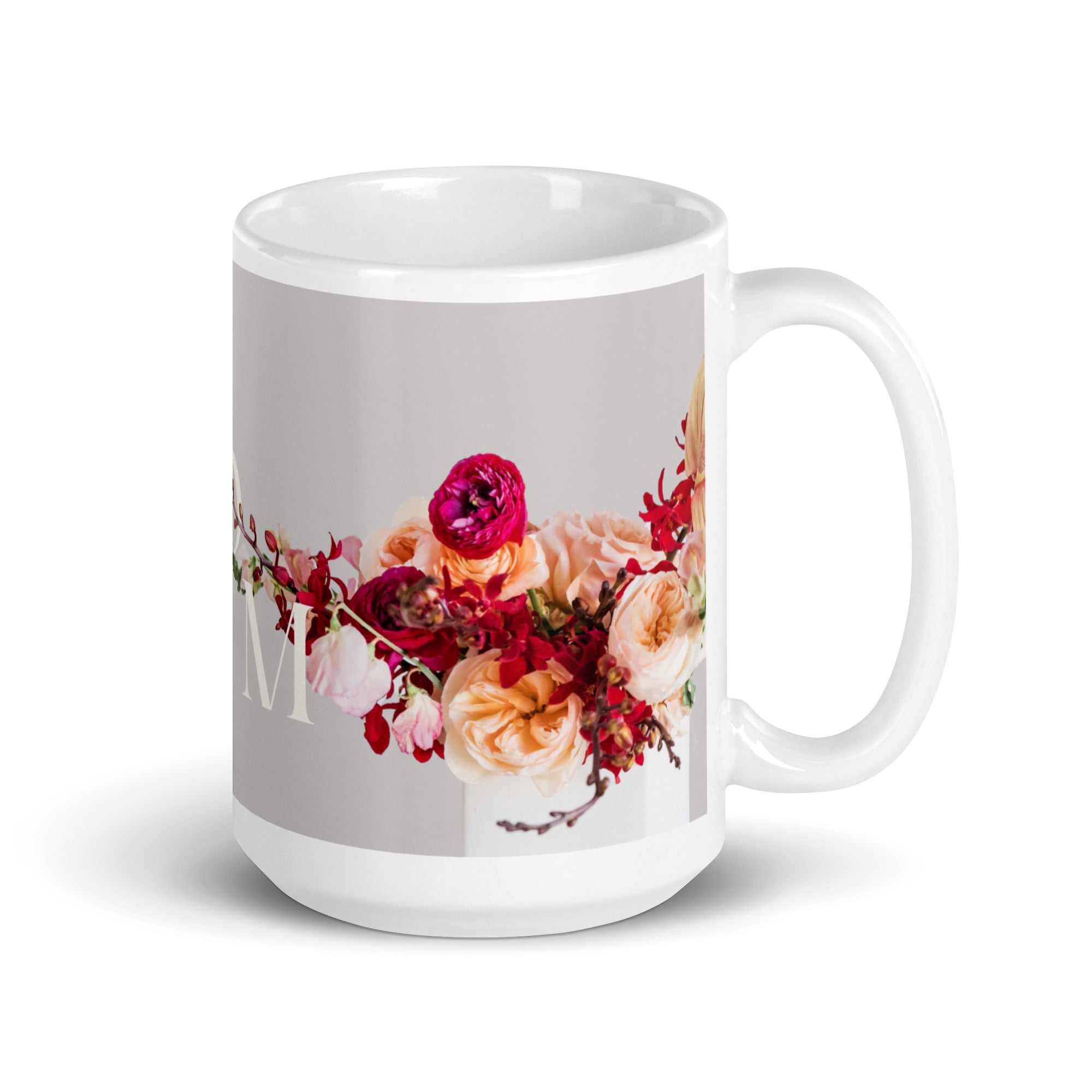 White glossy mug - love you Mom