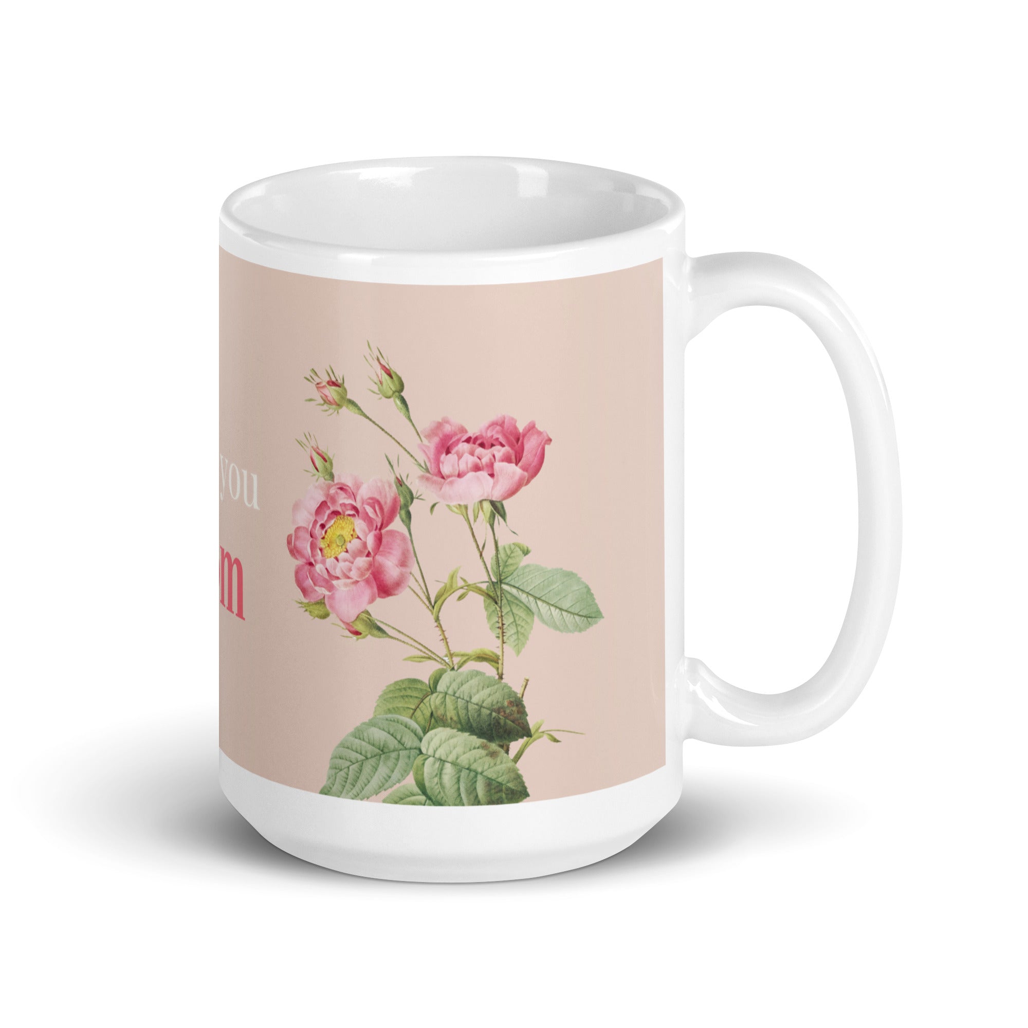 White glossy mug - love you Mom