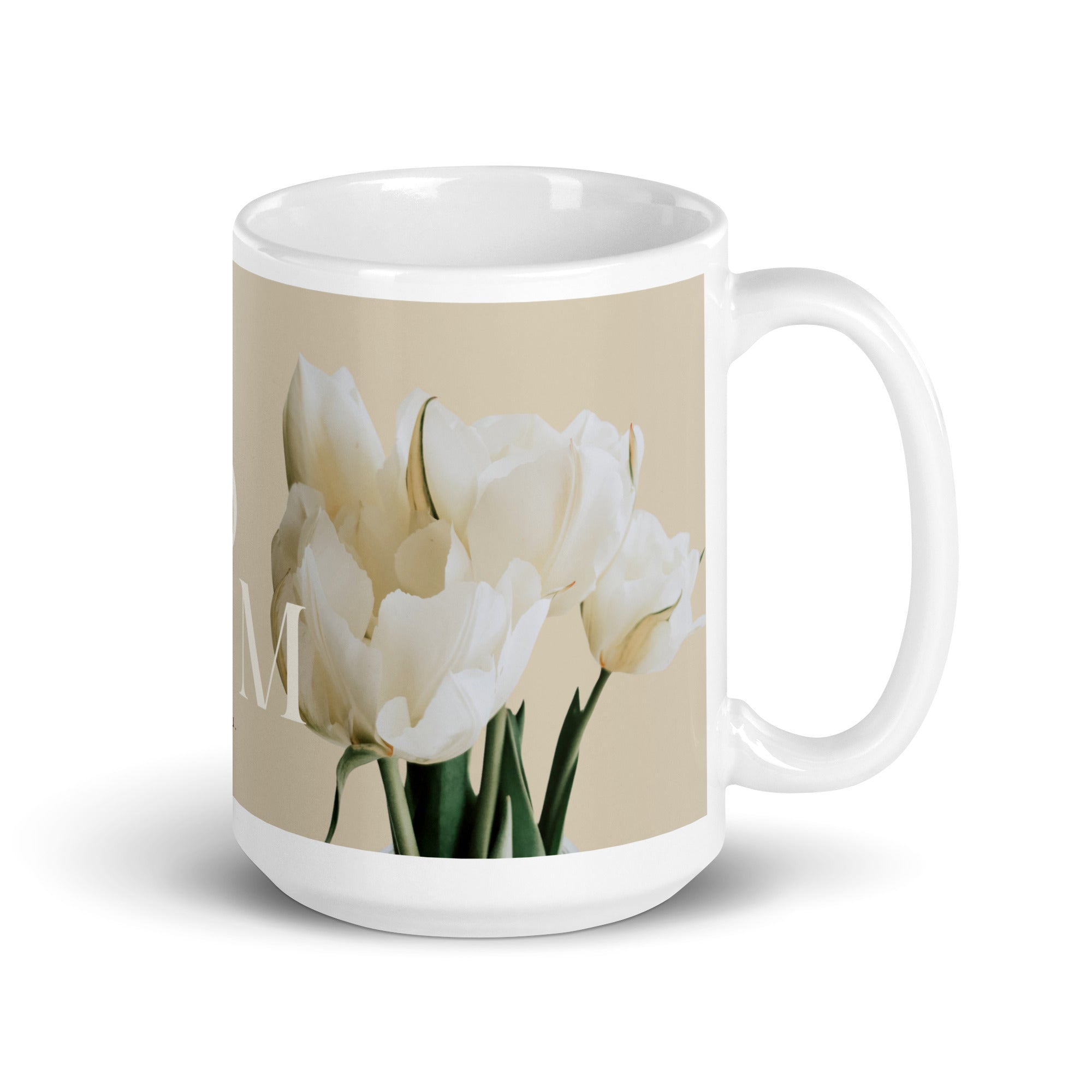 White glossy mug - love you Mom