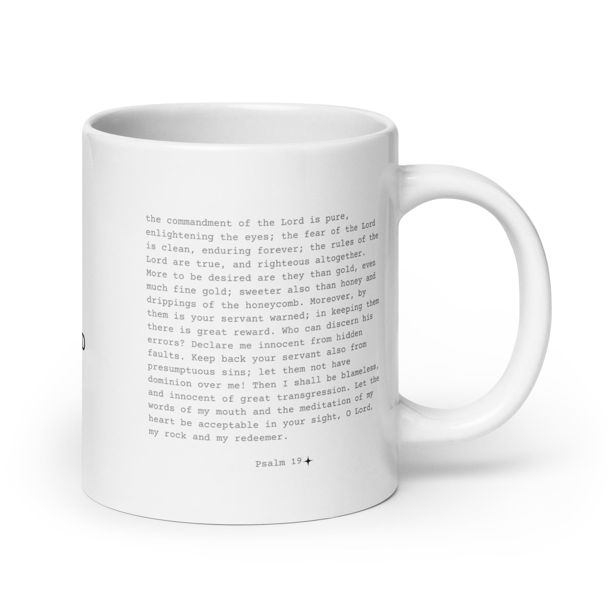 White glossy mug - Psalm 19